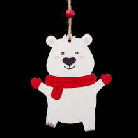 Украшение ErichKrause Decor Белый мишка 11см, дерево