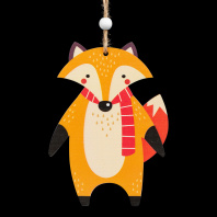 Украшение ErichKrause Decor Лиса на прогулке 11см, дерево