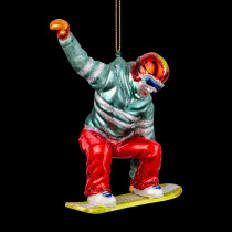 Украшение ErichKrause Decor Сноубордист 15см, стекло