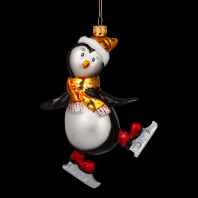 Украшение ErichKrause Decor Пингвин на коньках 16см, стекло