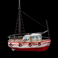 Украшение ErichKrause Decor Рыбацкий баркас 12.5см, стекло