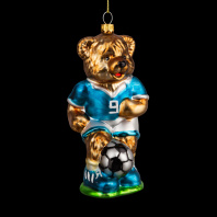 Украшение ErichKrause Decor Мишка футболист 14см, стекло