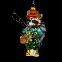 Украшение ErichKrause Decor Енот-рыбак 13см, стекло