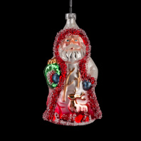 Украшение ErichKrause Decor Дед Мороз сверкающий 14см, стекло