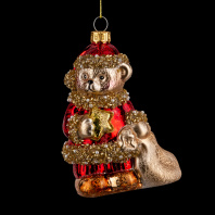 Украшение ErichKrause Decor Мишка со звездой 10см, стекло