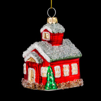 Украшение ErichKrause Decor Рождественский домик 7.5см, стекло