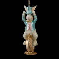 Украшение ErichKrause Decor Кролик в цилиндре перламутр 10см