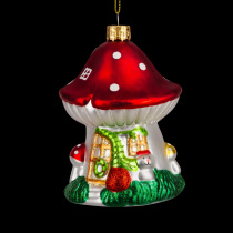 Украшение ErichKrause Decor Грибной домик 12см, стекло