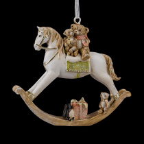 Украшение ErichKrause Decor Лошадка-качалка с мишками пастель 9см