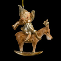 Украшение ErichKrause Decor Эльф на олене золотой 9.5см