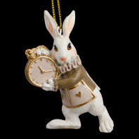 Украшение ErichKrause Decor Белый Кролик с часами 9см