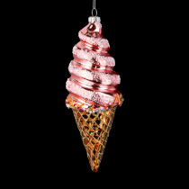 Украшение ErichKrause Decor Клубничное мороженое 17см, стекло