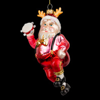 Украшение ErichKrause Decor Санта на вечеринке 15см, стекло