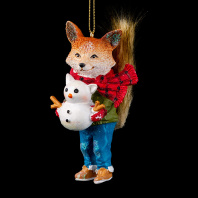 Украшение ErichKrause Decor Лис со снеговичком 10см