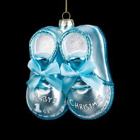 Украшение ErichKrause Decor Пинетки голубые 11см, стекло