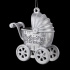 Украшение ErichKrause Decor® Детская коляска серебряная 11см