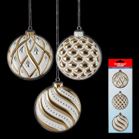 Набор ErichKrause Decor 3 украшения Елочные шары золото 8см Набор ErichKrause Decor 3 украшения Елочные шары золото 8см