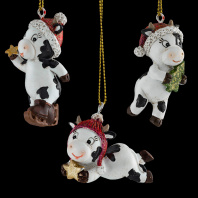 Украшение ErichKrause Decor Праздничная коровка 6см Украшение ErichKrause Decor Праздничная коровка 6см