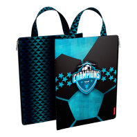 Папка текстильная на молнии, вертикальная ErichKrause с ручкой Champions, A4