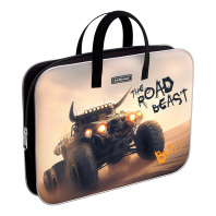 Папка текстильная на молнии ErichKrause с ручками Road Beast, A4+