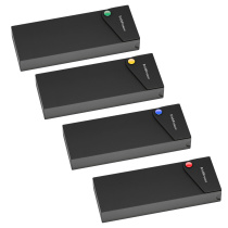 Пенал пластиковый ErichKrause® Matt Black Line с цветной кнопкой (в пакете по 4 шт.)