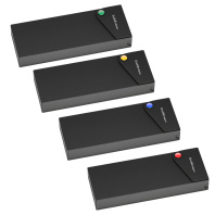 Пенал пластиковый ErichKrause® Matt Black Line с цветной кнопкой (в пакете по 4 шт.)