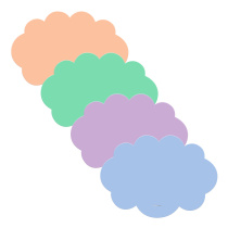 Доска для лепки пластиковая ErichKrause Matt Pastel Bloom, облачко, ассорти (в пакете по 4 шт.)