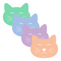 Доска для лепки пластиковая ErichKrause Matt Pastel Bloom, кошка, ассорти (в пакете по 4 шт.)